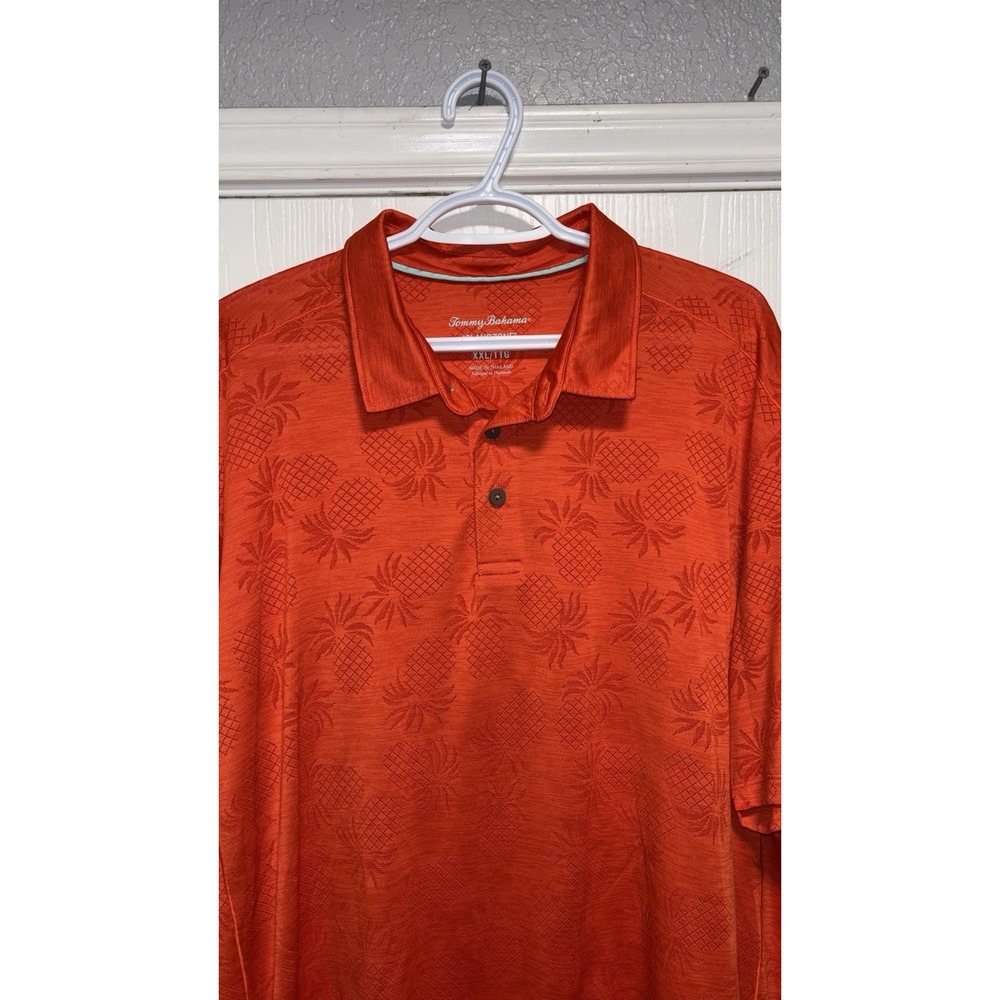 Tommy Bahama IslandZone Mens Orange Pineapple Jacquard Polo Shirt XXLarge - Picture 2 of 4
